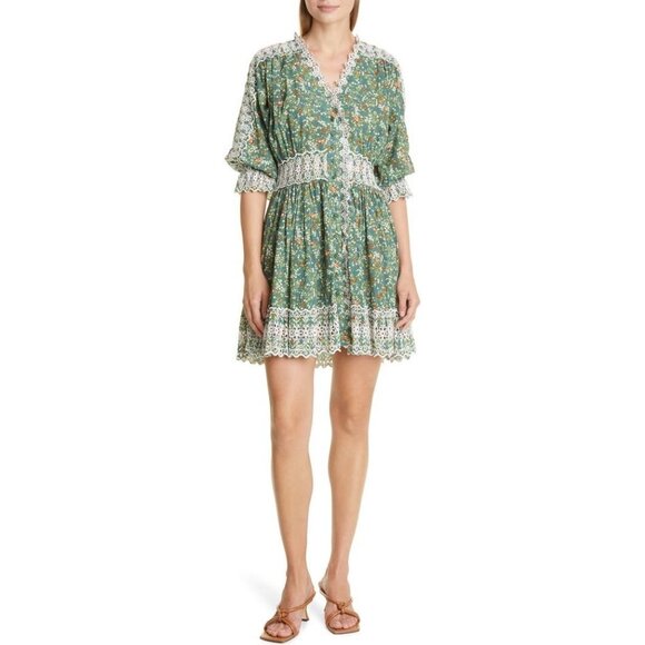 By TIMO Eyelet Short Sleeve Cotton Minidress Size L - Picture 3 of 12